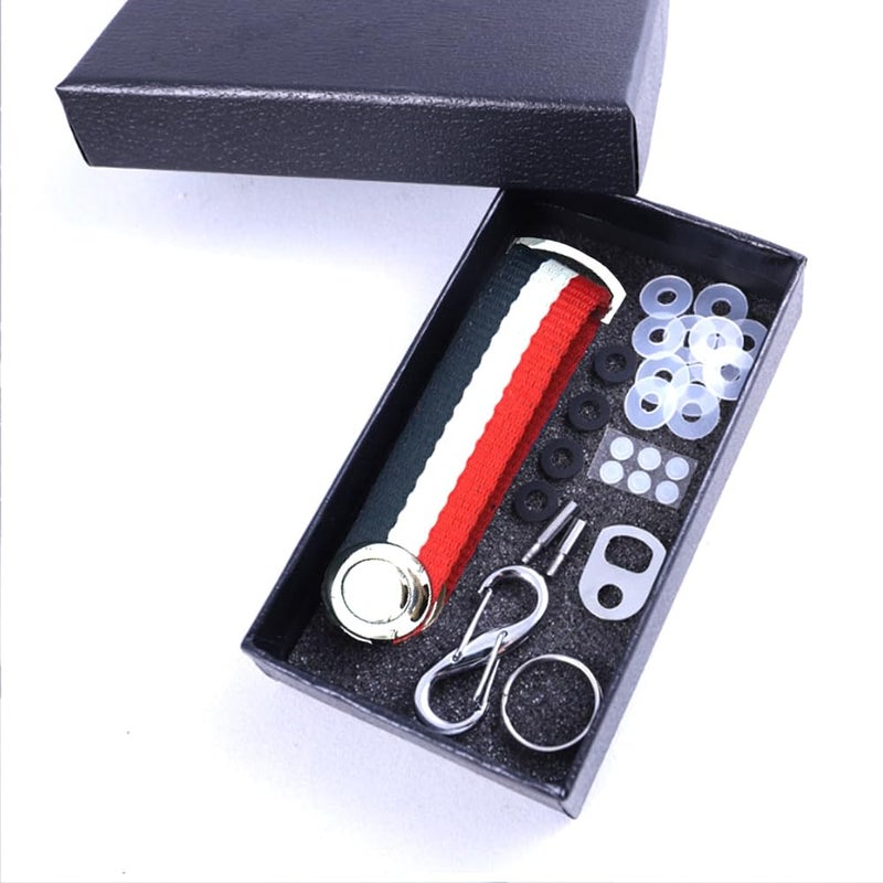 ERCRYSTO Compact Key Holder - Stylish & Practical Pocket Key Organizer With Secure Locking Mechanism. (Red/White/Blue) - Image 2